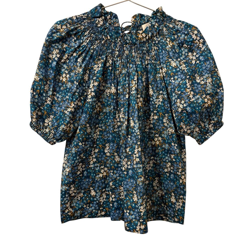 J Crew Smocked neck puff-sleeve top in Liberty Sea Blossoms Print M - Picture 9 of 9